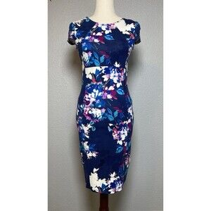 Felicity & Coco NWOT bodycon floral zippered stretch dress sz M party Y2K